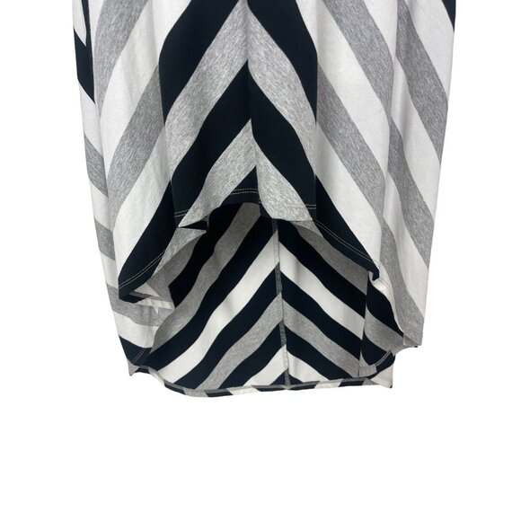Chico's Size 1 =‎ Medium/8 Mitered Stripe High-Low Maxi Dress Spring Summer - Picture 4 of 9